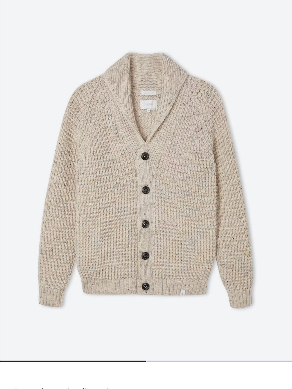 Peregrine 100% wool made in England Waffle Shawl Neck Cardigan